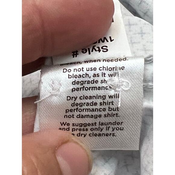 Mizzen & Main Leeward Dress Shirt Sz M Collared L/S White/Blue Geometric Preppy - Picture 6 of 6